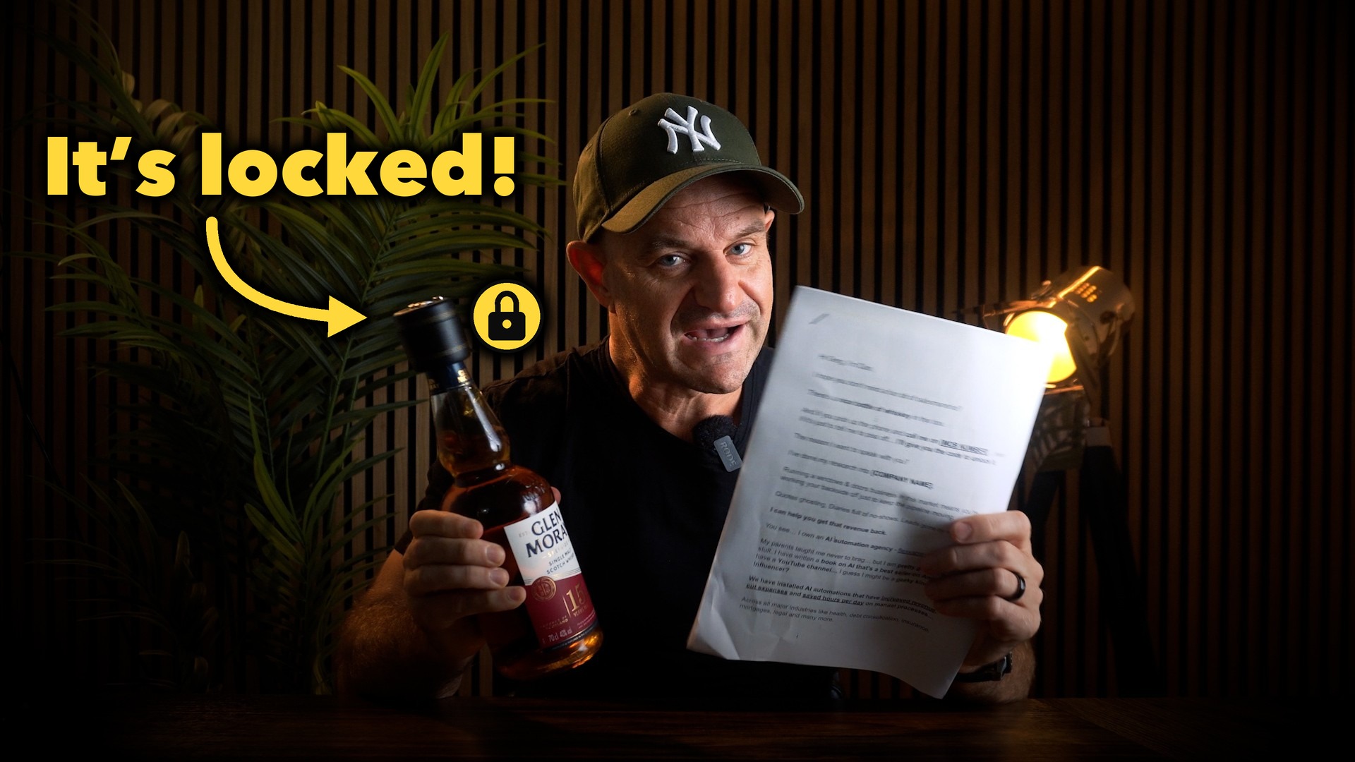 Dan holding the locked bottle of whisky from the Locked Gifts guide